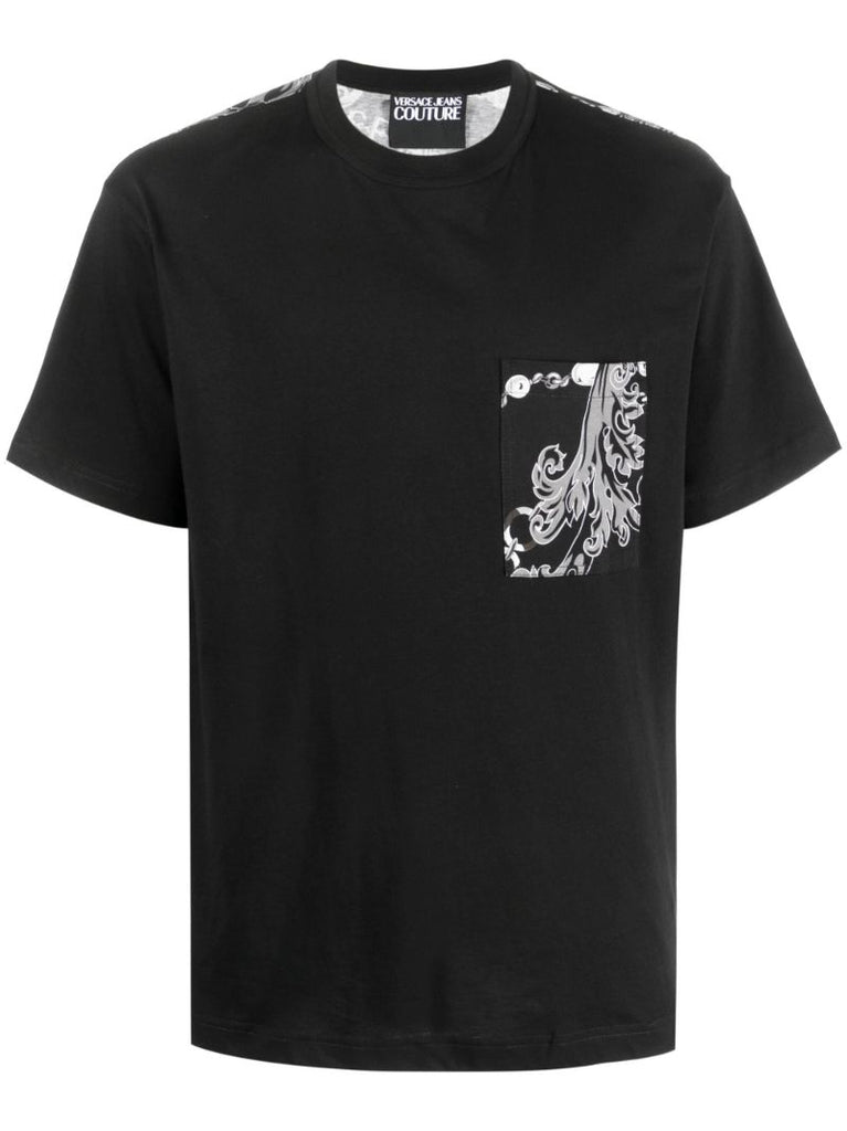 Black Chain Couture-print Cotton T-shirt