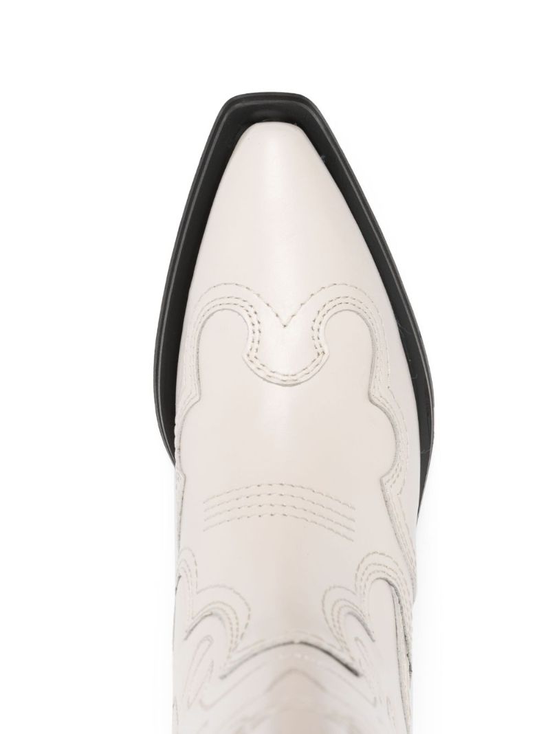 White Embroidered Design Boots