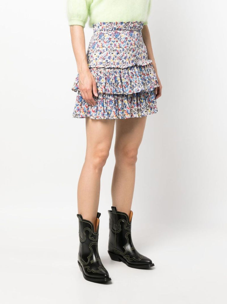 White Naomi Printed Mini Skirt