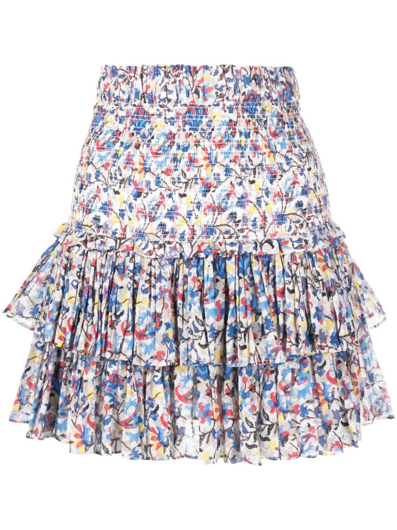 White Naomi Printed Mini Skirt