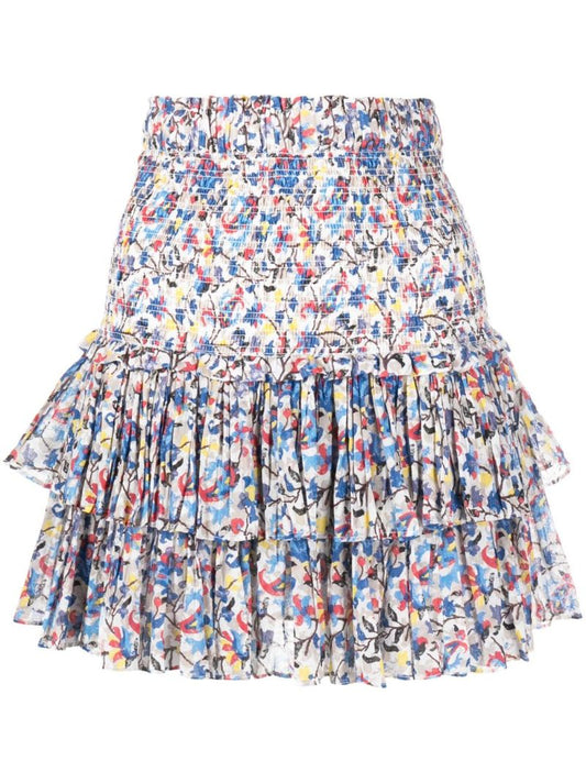 White Naomi Printed Mini Skirt