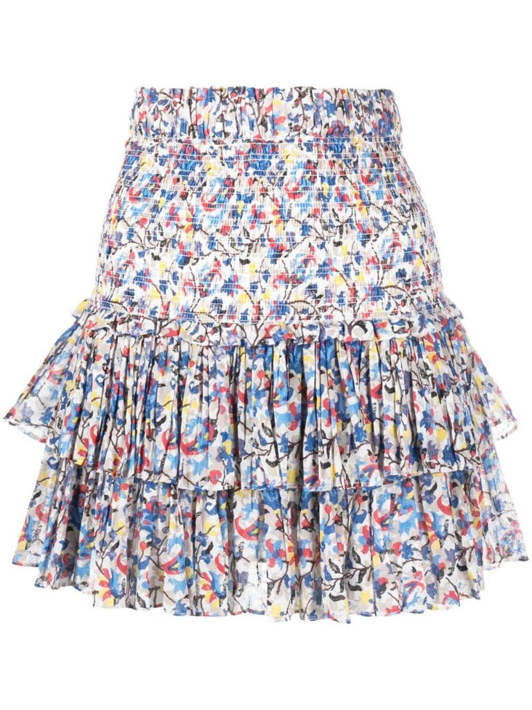 White Naomi Printed Mini Skirt