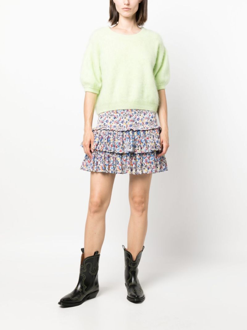 White Naomi Printed Mini Skirt