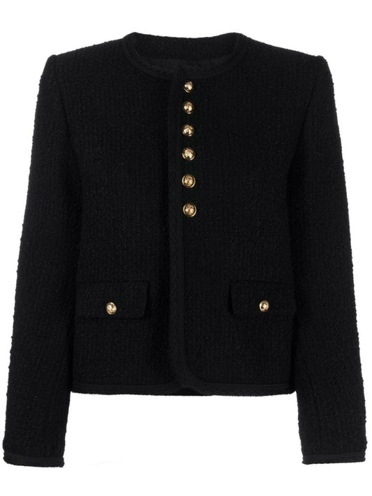 Black Single-breasted BouclÃ_x0083_Â© Jacket
