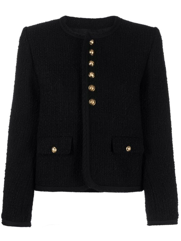 Black Single-breasted BouclÃ_x0083_Â© Jacket