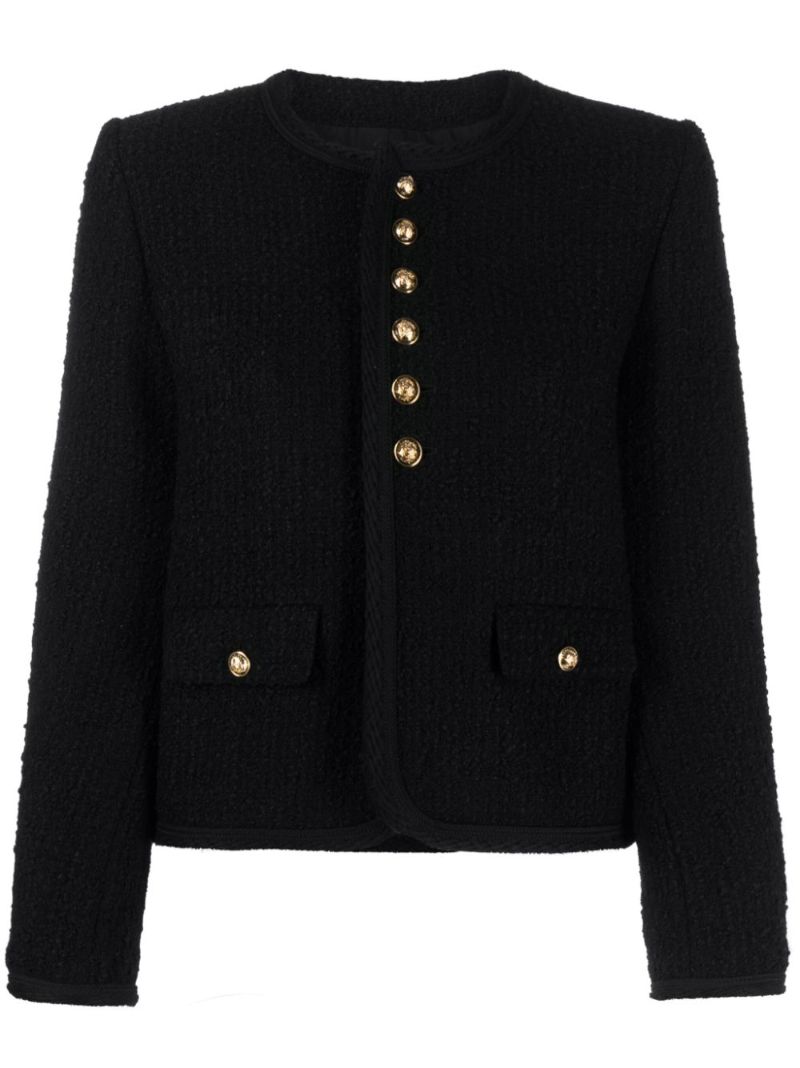 Black Single-breasted BouclÃ_x0083_Â© Jacket