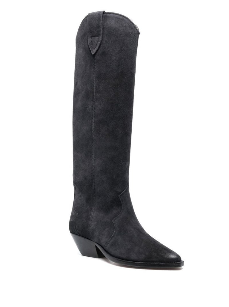 Black Denvee 41 Suede Knee-high Boots
