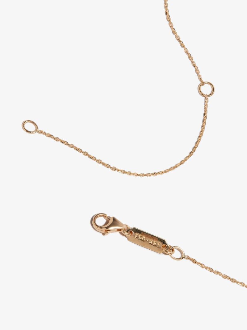 18k Yellow Gold Sapphire Pendant Diamond Necklace