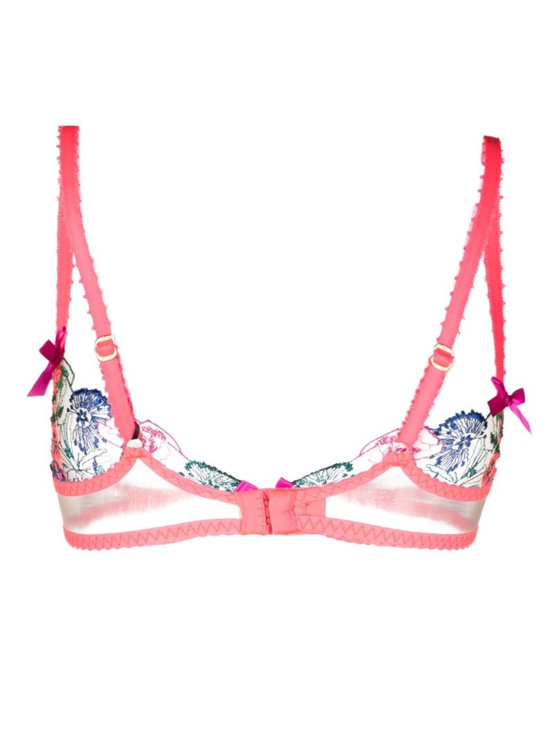 Pink Zuri Floral-embroidered Bra