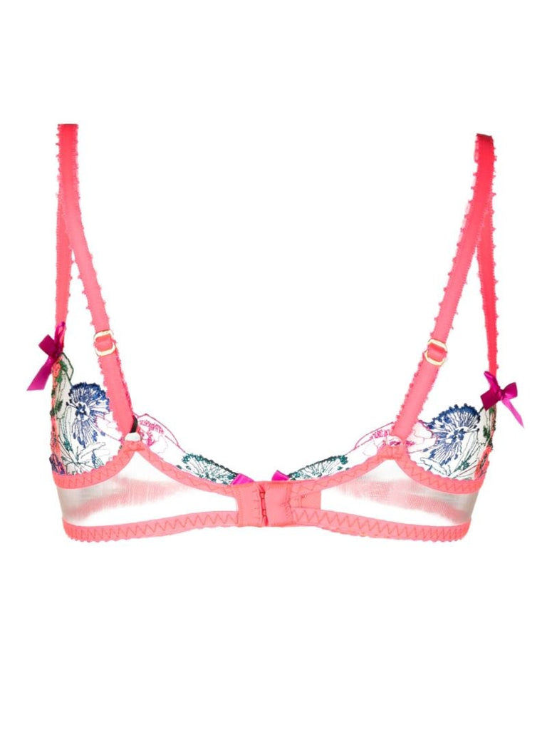 Pink Zuri Floral-embroidered Bra
