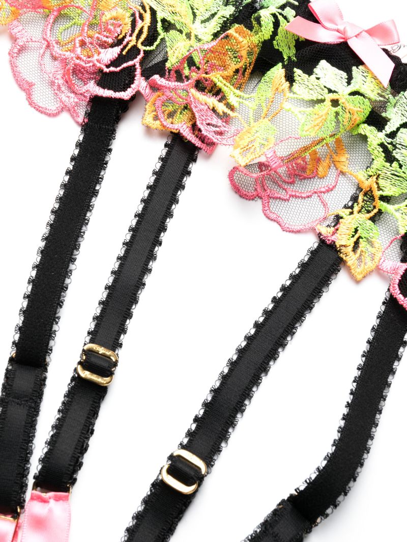 Black Callypso Tulle Suspender Belt