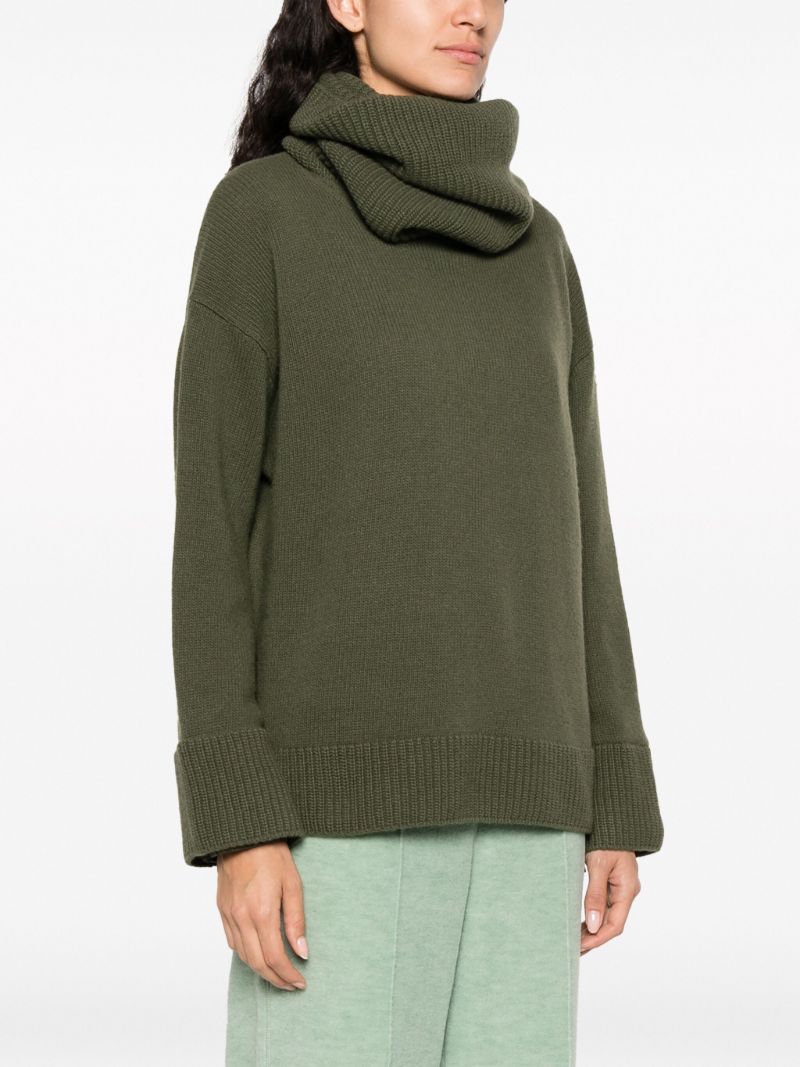 Green Roll-neck Wool Sweater