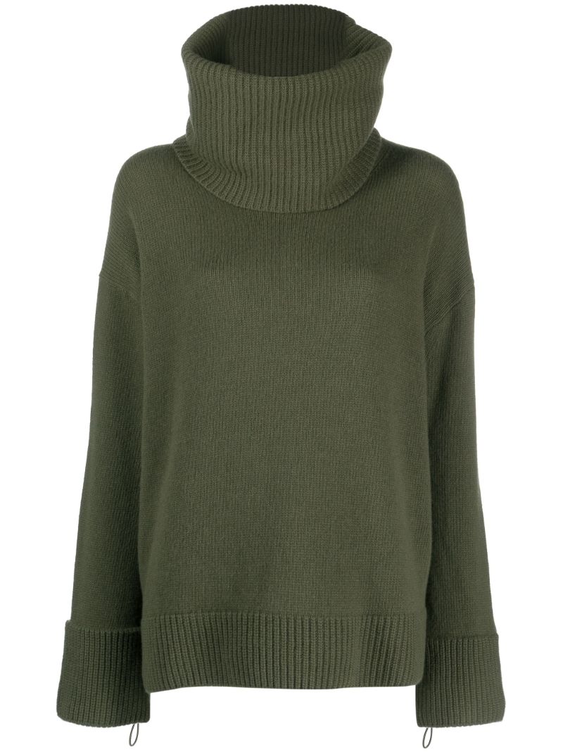 Green Roll-neck Wool Sweater