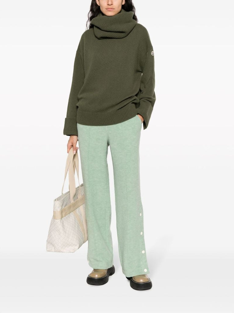 Green Roll-neck Wool Sweater