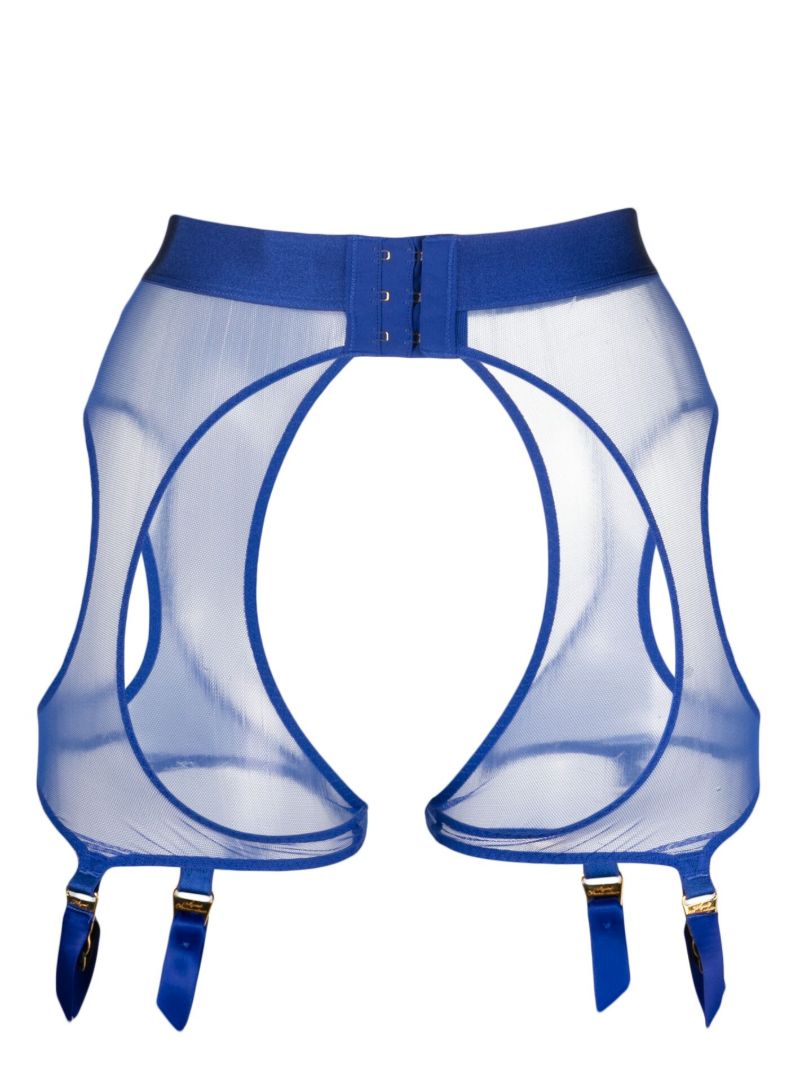 Blue Caity Tulle Suspender Belt
