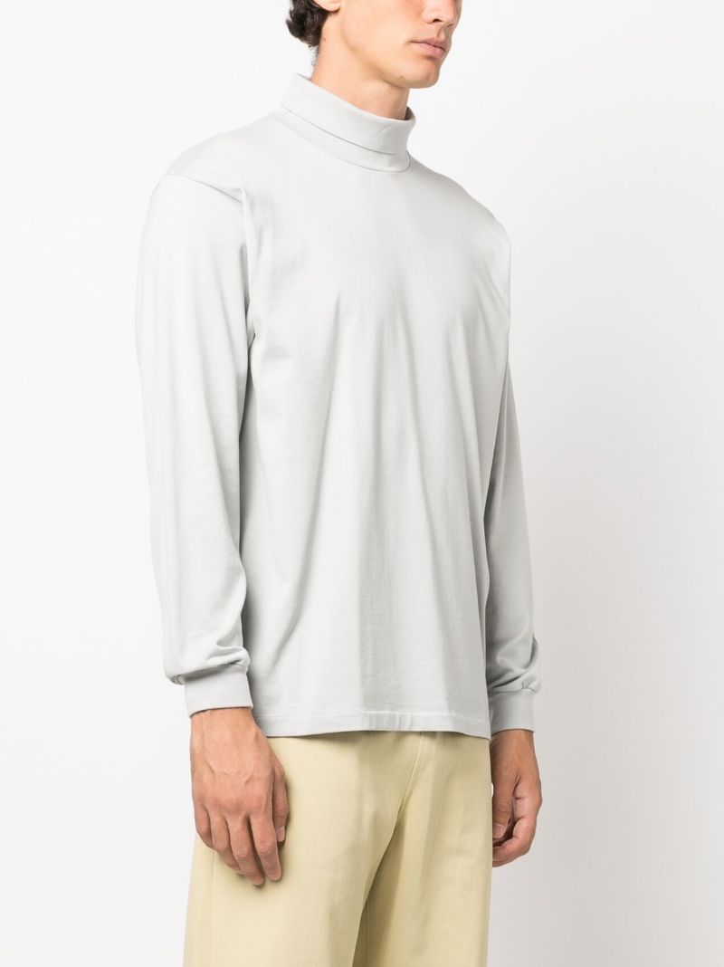 Grey Long-sleeve Cotton T-shirt