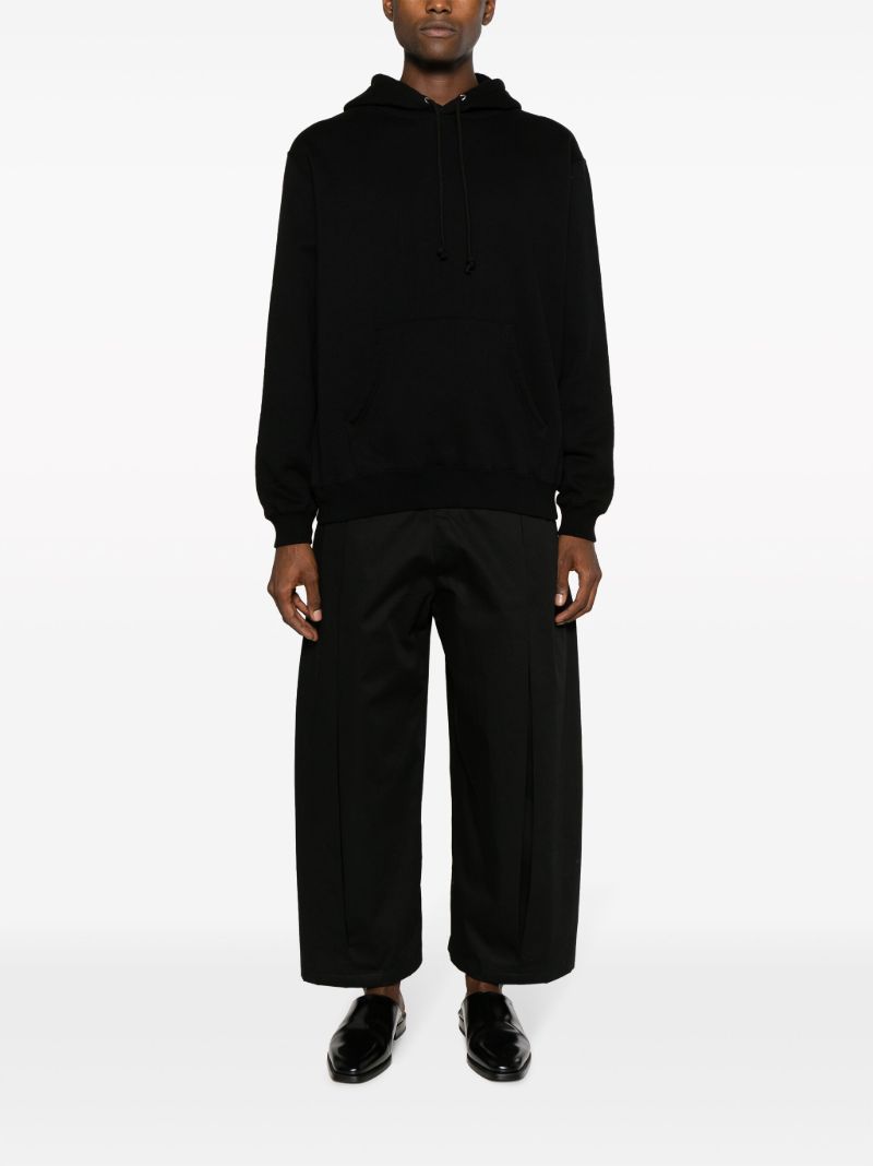 Black Drawstring Cotton Hoodie