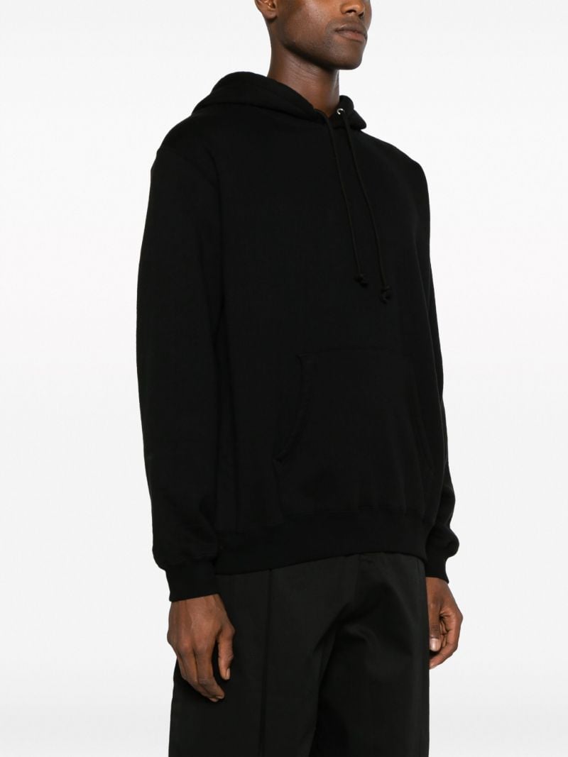 Black Drawstring Cotton Hoodie