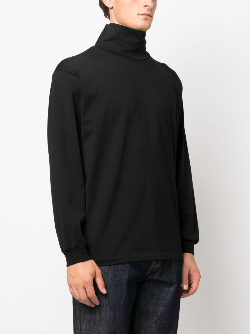 Black High-neck Cotton Sweatshirt