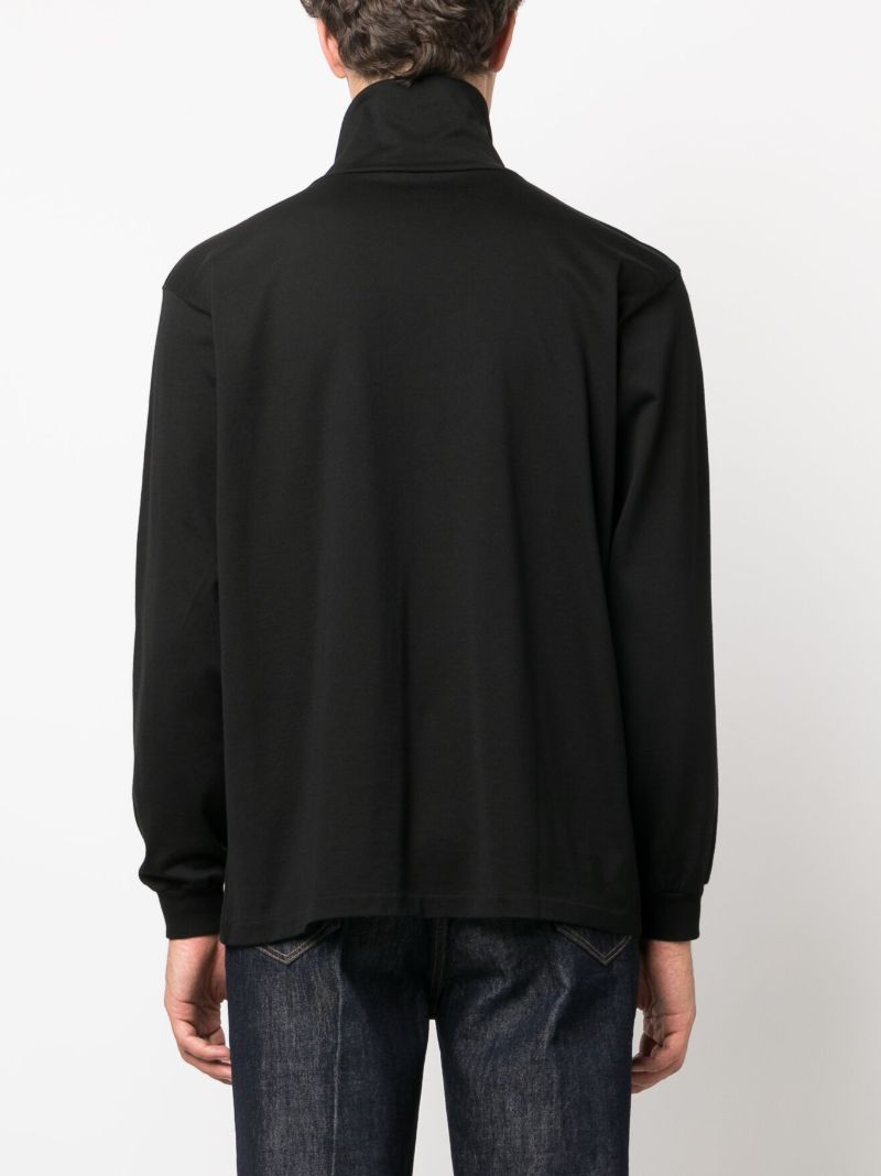 Black High-neck Cotton Sweatshirt
