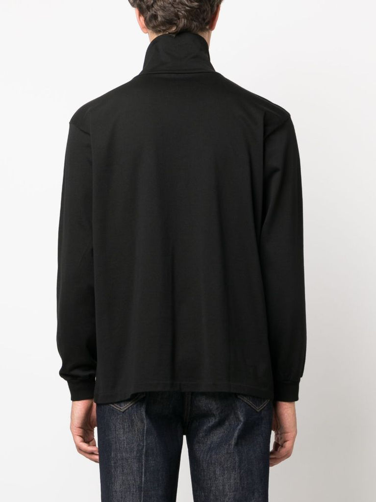 Black High-neck Cotton Sweatshirt