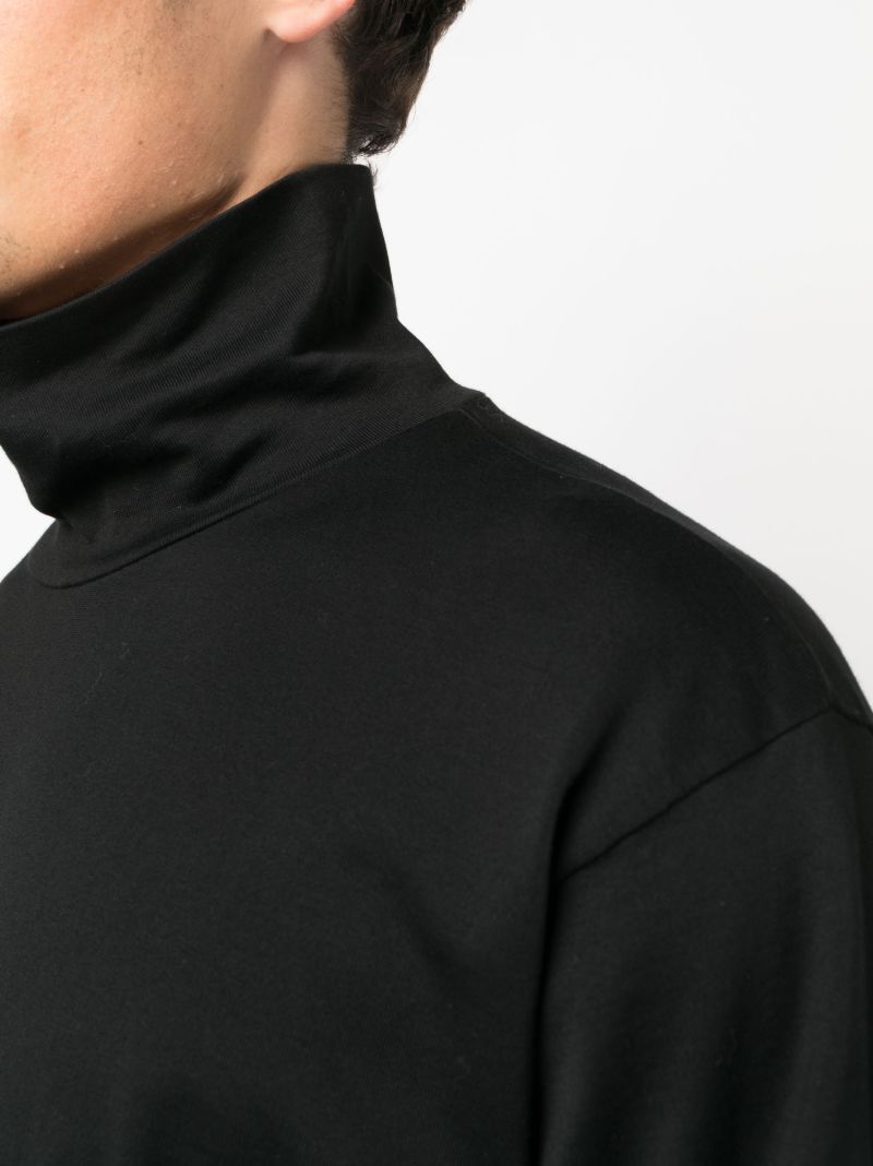 Black High-neck Cotton Sweatshirt