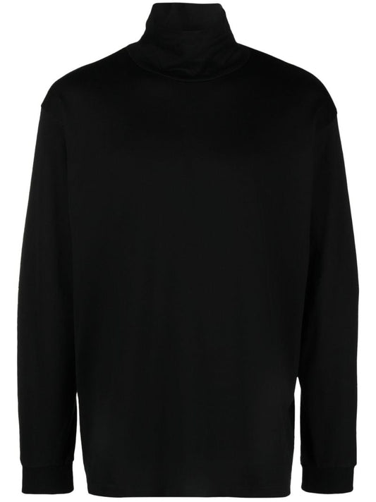 Black High-neck Cotton Sweatshirt