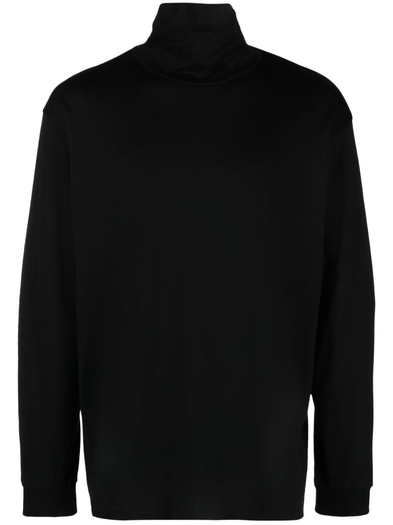 Black High-neck Cotton Sweatshirt