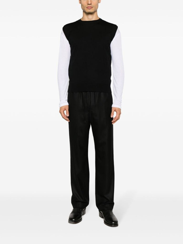 Black Fine-knit Wool Vest