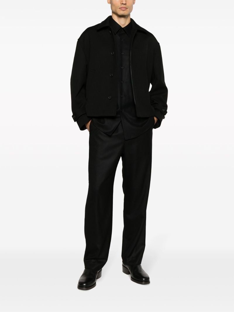 Black Wool Track Pants