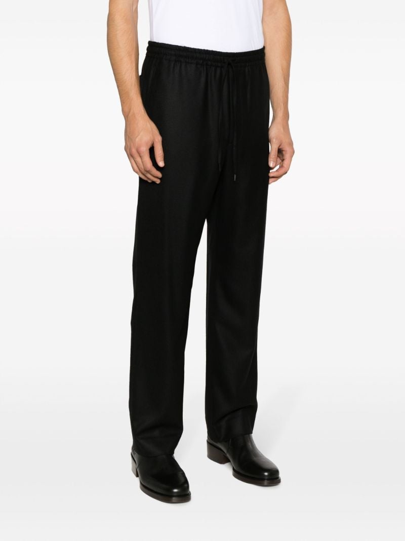 Black Wool Track Pants