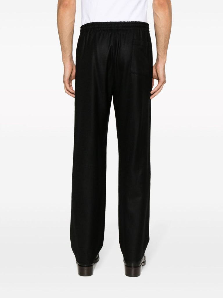Black Wool Track Pants