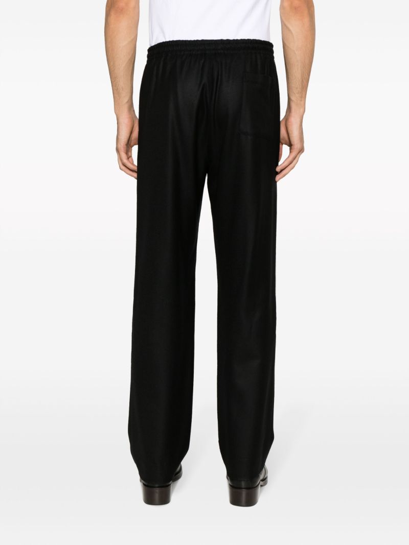 Black Wool Track Pants