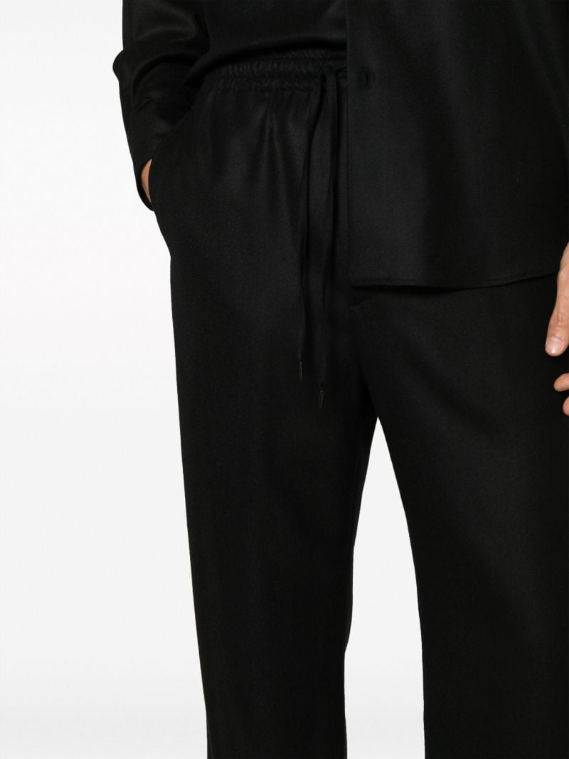 Black Wool Track Pants