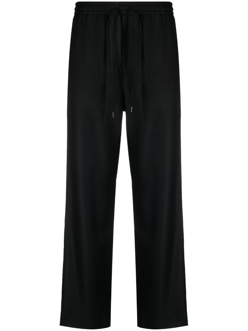 Black Wool Track Pants