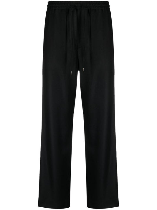 Black Wool Track Pants