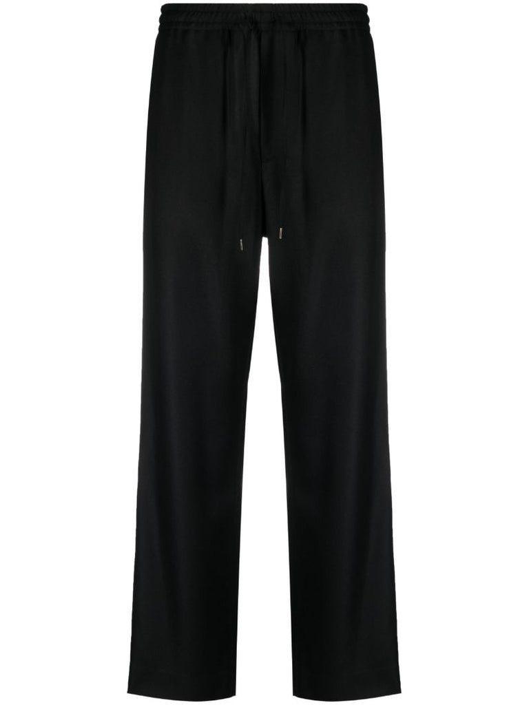 Black Wool Track Pants