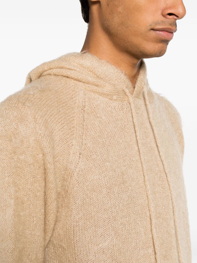 Neutral Brushed Knitted Hoodie