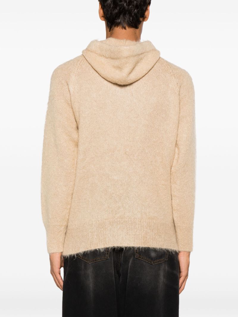 Neutral Brushed Knitted Hoodie