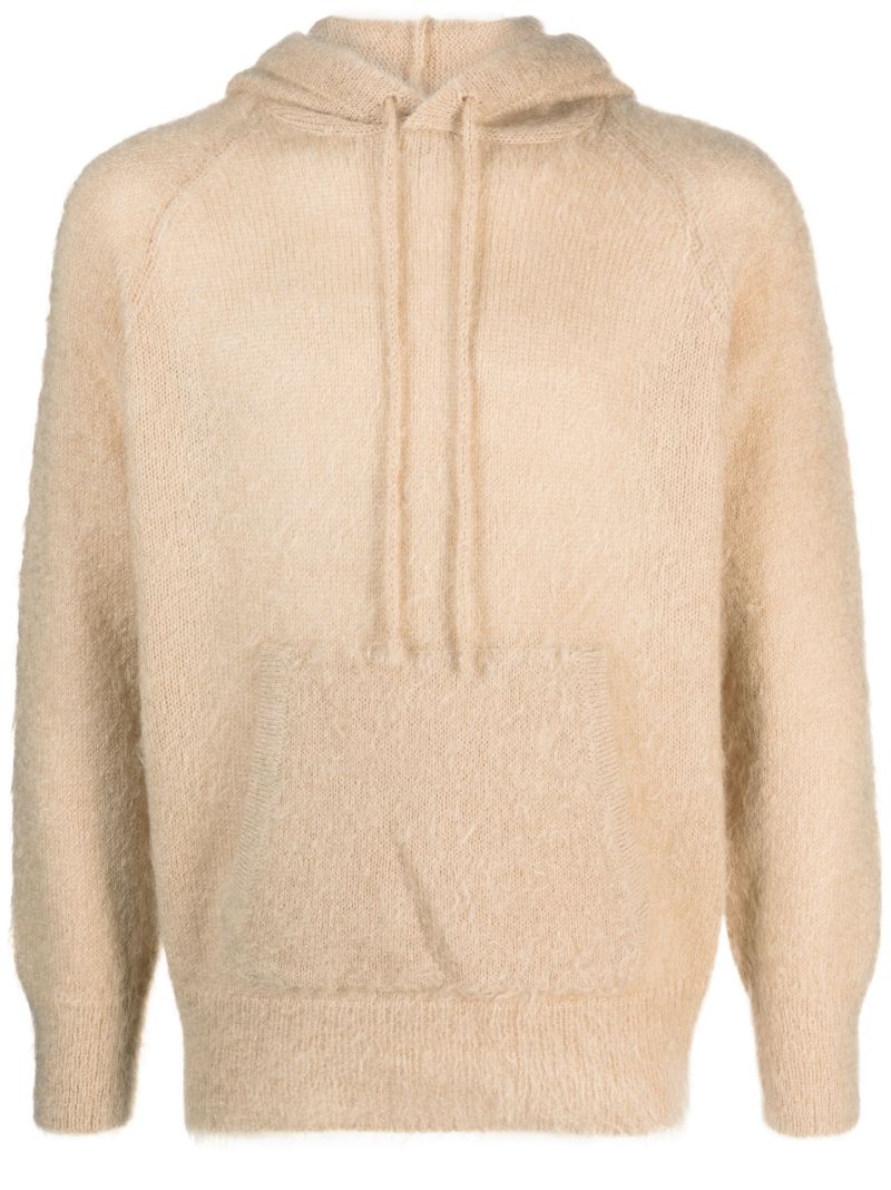 Neutral Brushed Knitted Hoodie