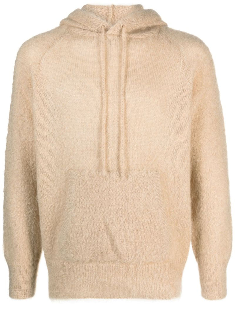 Neutral Brushed Knitted Hoodie