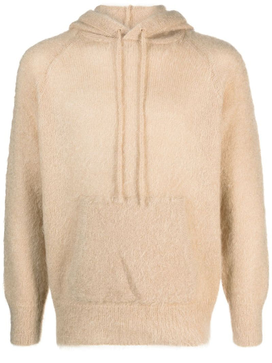Neutral Brushed Knitted Hoodie