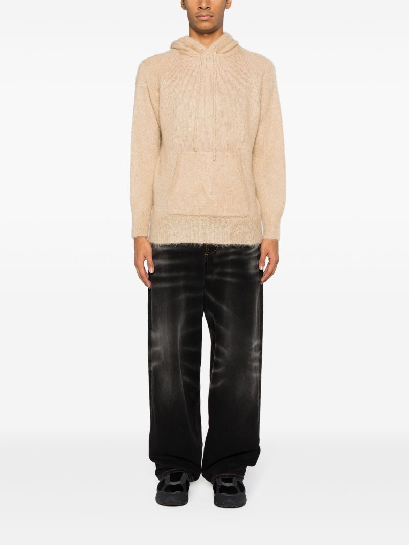 Neutral Brushed Knitted Hoodie