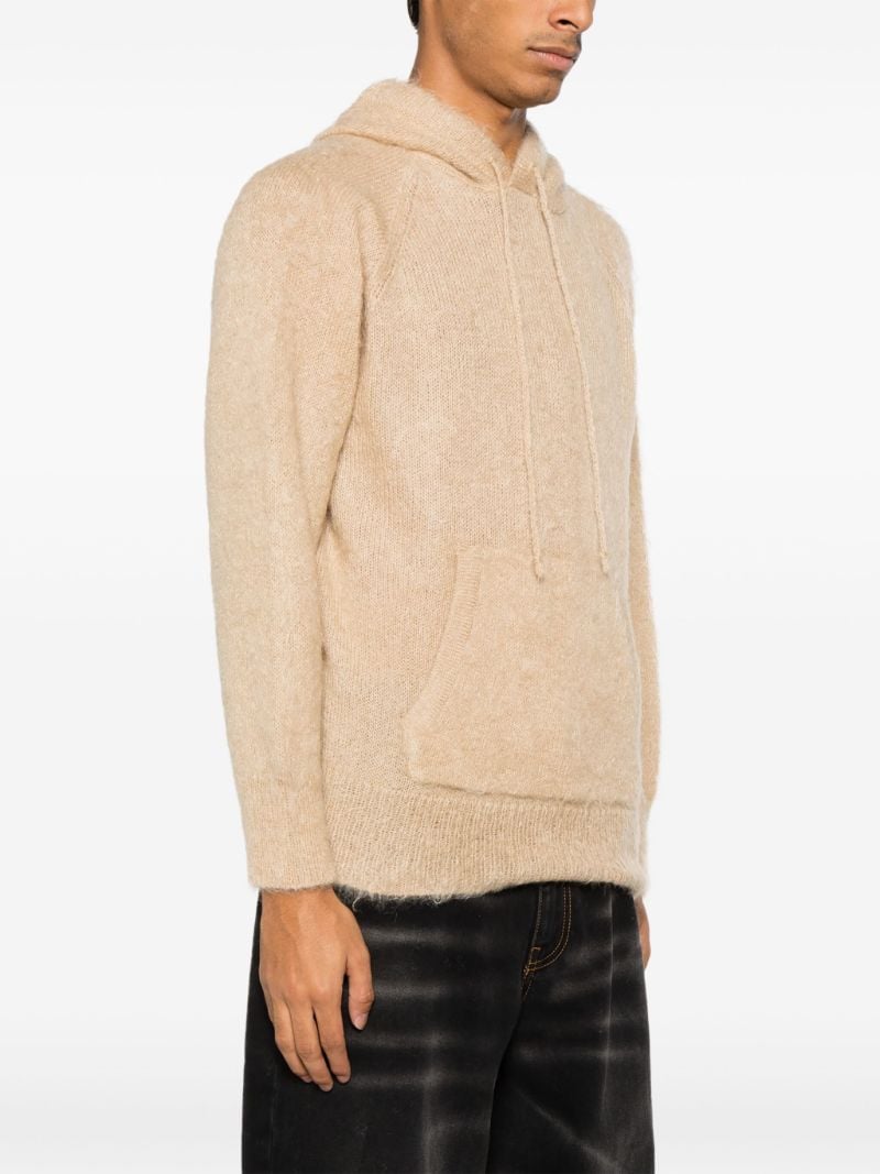 Neutral Brushed Knitted Hoodie