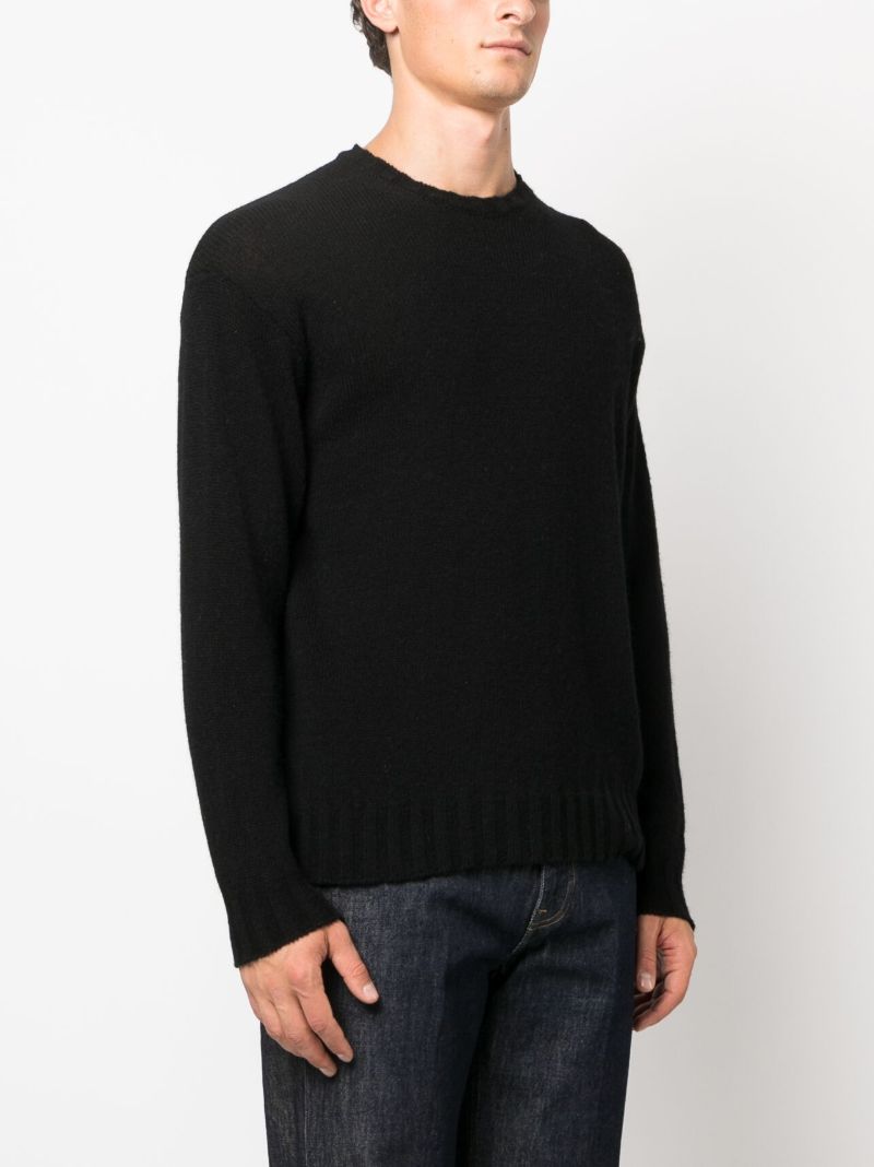Black Crew Neck Wool-blend Sweater