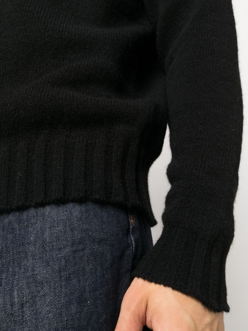 Black Crew Neck Wool-blend Sweater