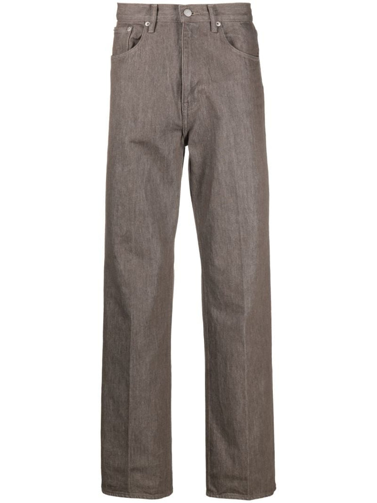 Brown Hard Twist Straight-leg Jeans