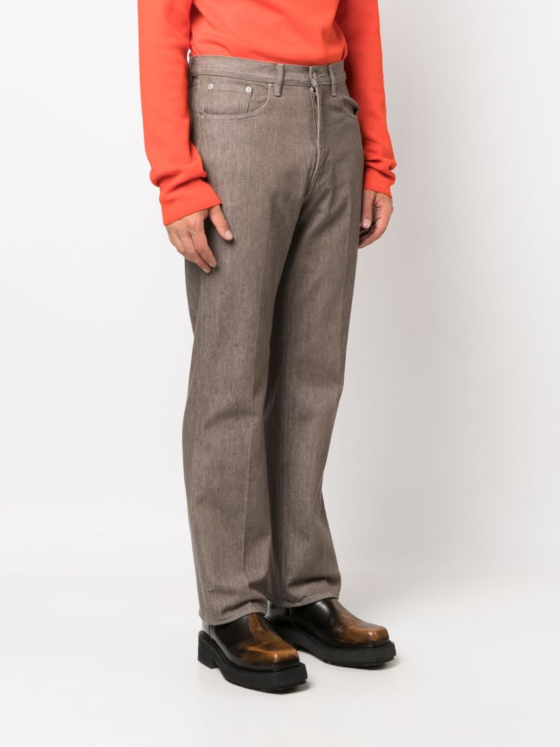 Brown Hard Twist Straight-leg Jeans