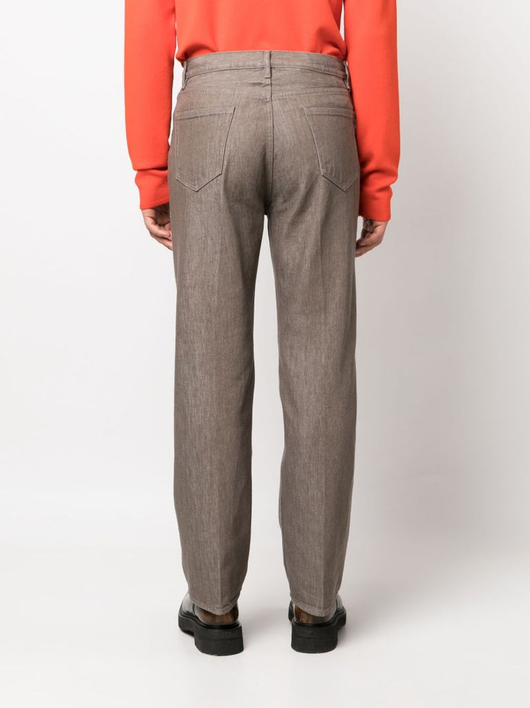 Brown Hard Twist Straight-leg Jeans