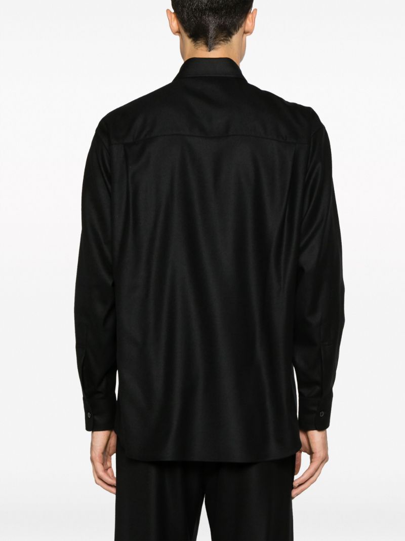 Black Super Light Wool Shirt